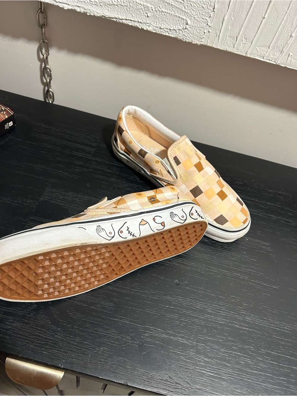 Vans x CoppaFeel Breast Cancer Awareness Checkerboard Slip On Women 6 Limited
